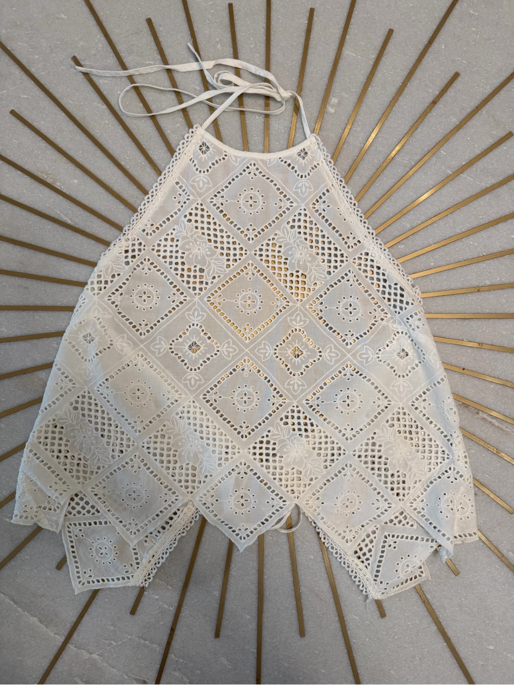 Free People White Crochet Halter Women's Top